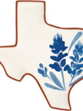 Destination Holiday Dolomite Texas State Bluebonnet Serving Plate